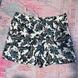 EUC Loft Linen Paisley Shorts